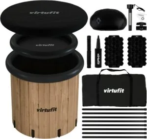 VirtuFit Ice Bath XXL 375 literes jégkád fa mintázattal